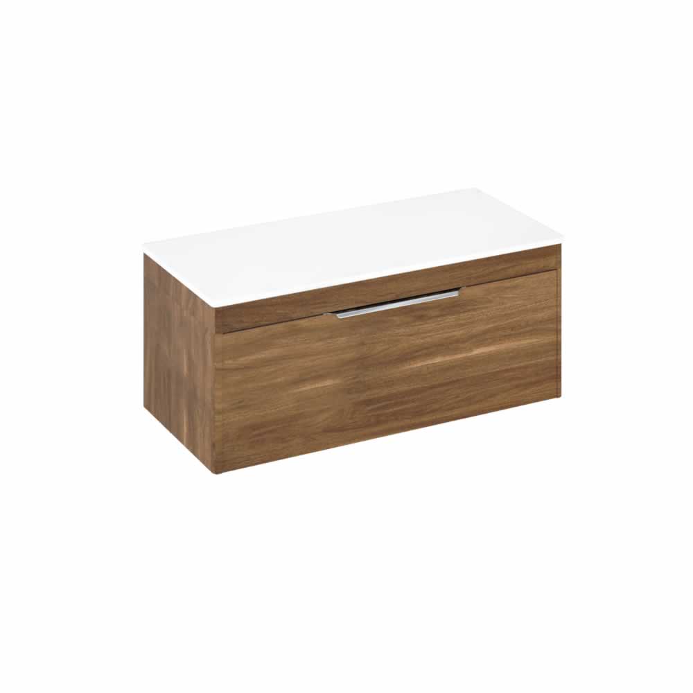 Shoreditch 100cm single drawer Caramel with White Worktop